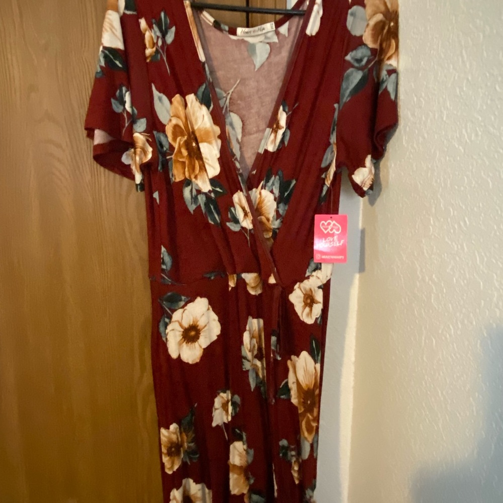 Floral Faux Wrap Dress